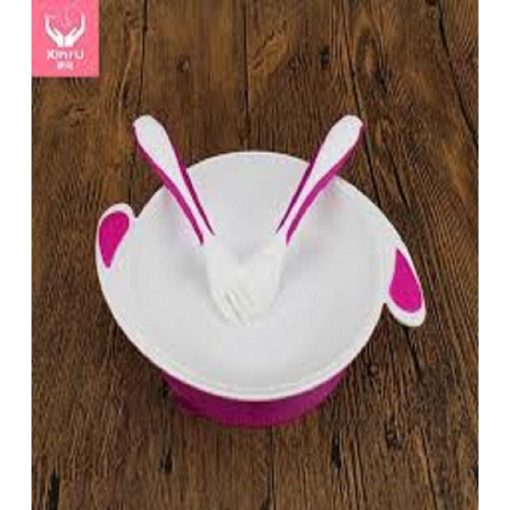 Set of Spoon & Fork for Kids - White & Pink