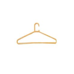 Yellow Plastic Clothe Hangers - 12 Pcs