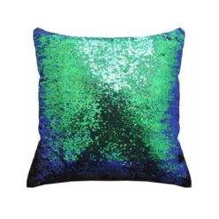Black &Amp; Blue/Green - Reversible Mermaid Sequin Pillow