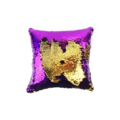 Mermaid Reversible Sequin Square Throw Pillow Cover - Purple And Gold