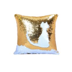 Reversible Mermaid Sequin Pillow - White &Amp; Golden