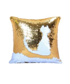 Reversible Mermaid Sequin Pillow - White &Amp; Golden 16 Reversible Mermaid Sequin Pillow - White &Amp; Golden - Image 2