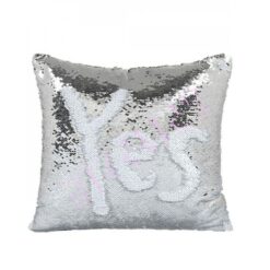White &Amp; Silver Reversible Mermaid Cushion Cover - Cus-110-27-P1A