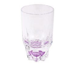 Acrylic Round Diamond Cut Base Crystal Tumbler Set - 6 Pieces - Purple - Bh0014Ac
