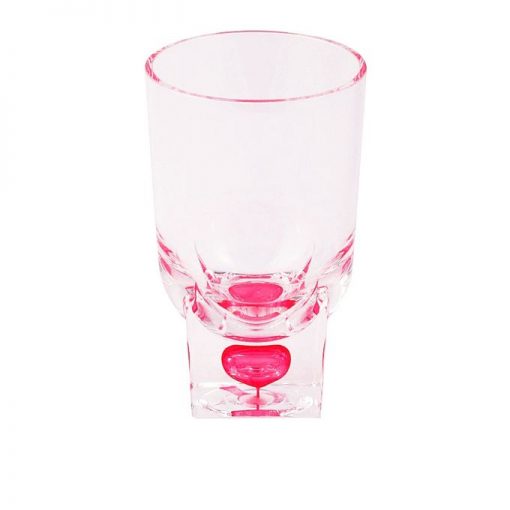 Acrylic Square Base Crystal Tumbler Set - 6 Pieces - Red - BH0015AC