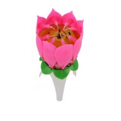 Ingenious Gadgets Happy Birthday Candle with Music & Magical Sparklers with Free Internal Battery - Large Pink Flower