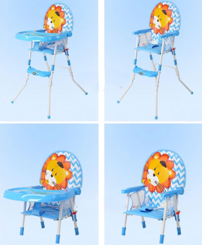 2 in 1 Premium Baby High Chair With Safety Belt Lion - 217c