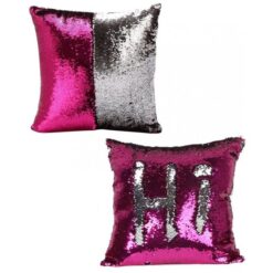 Reversible Mermaid Sequin Pillow - Pink &Amp; Silver
