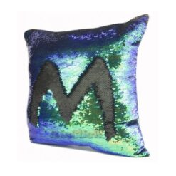 Black &Amp; Blue/Green - Reversible Mermaid Sequin Pillow