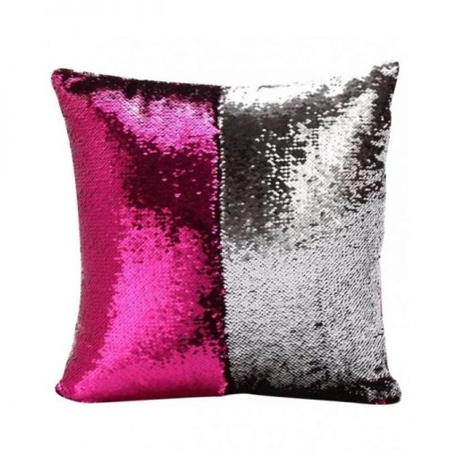 Pack of 2 - Reversible Mermaid Sequin Pillow - Pink & Silver