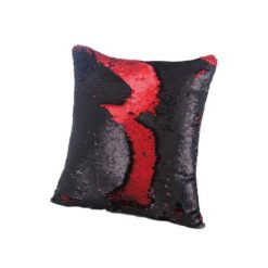 Red &Amp; Black Reversible Sequins Mermaid Pillow With Filling - Cus-110-26