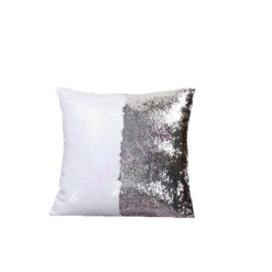White &Amp; Silver Reversible Mermaid Cushion Cover - Cus-110-27-P1A