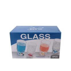 Acrylic Round Diamond Cut Base Crystal Tumbler Set - 6 Pieces - Purple - Bh0014Ac