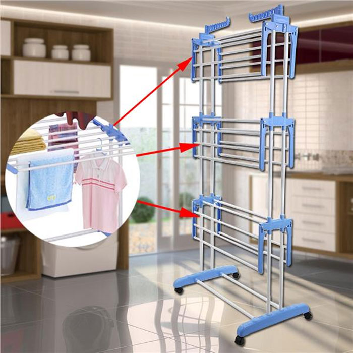 Image result for Three-tier floor clothes dryer with hanger