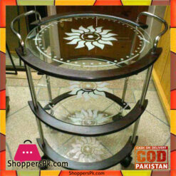 3 shelves Flower Print tea trolley