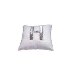White &Amp; Silver Reversible Mermaid Cushion Cover - Cus-110-27-P1A