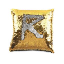 Reversible Mermaid Sequin Pillow - White &Amp; Golden
