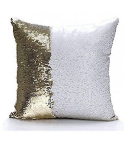Reversible Mermaid Sequin Pillow - White &Amp; Golden 19 Reversible Mermaid Sequin Pillow - White &Amp; Golden - Image 5