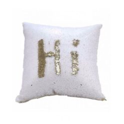 Reversible Mermaid Sequin Pillow - White &Amp; Golden
