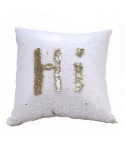 Reversible Mermaid Sequin Pillow - White &Amp; Golden 20 Reversible Mermaid Sequin Pillow - White &Amp; Golden - Image 6