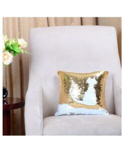 Reversible Mermaid Sequin Pillow - White &Amp; Golden 21 Reversible Mermaid Sequin Pillow - White &Amp; Golden - Image 7