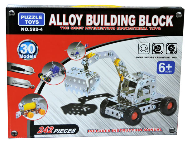 Alloy Building Block 242 Pieces Silver