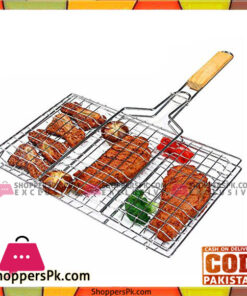Barbecue Roaster Grill Wooden Handle - Large