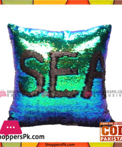 Black & Blue/Green - Reversible Mermaid Sequin Pillow