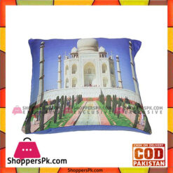 Blue Satin Printed Cushion - VDS-25