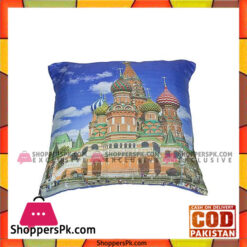 Blue Satin Printed Cushion - VDS-29