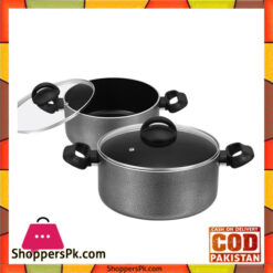 Bravo Non Stick Casserole Set – 755 | 2 Pot Set With Glass Lid