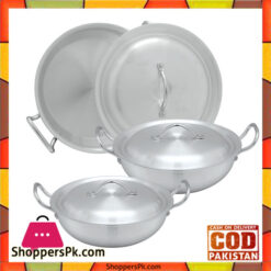 Bravo-Round-Base-Karahi-203-3-Wok-SetShoppersPk
