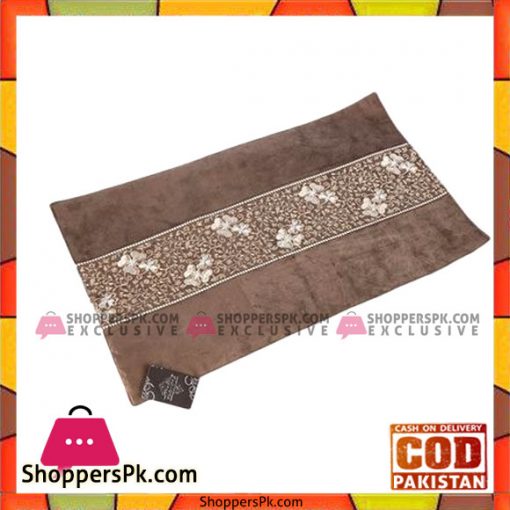 Brown Suede Embroidered Trolley Mat