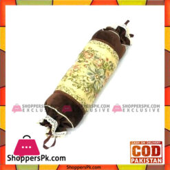 Ethnic Design Round Neck Pillow - Brown