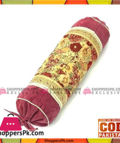 Ethnic Design Round Neck Pillow - Maroon