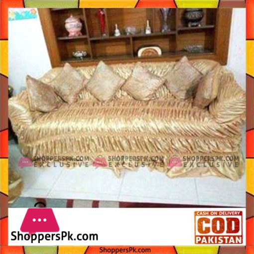 Fashioncity Sofa Covers Protector Slipcover - 5 Seater -Light Golden