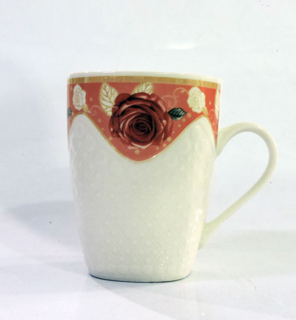 Tea Mug Rose Flower Print Six Pieces Set