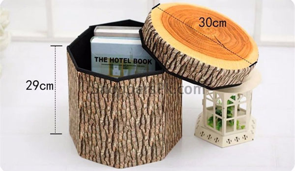 Folding Fabric Fruit Design Storage Box Foot Stool Seat Pack Of 2 Pcs