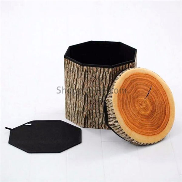 Folding Fabric Fruit Design Storage Box Foot Stool Seat Pack Of 2 Pcs