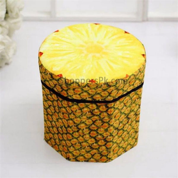 Folding Fabric Fruit Design Storage Box Foot Stool Seat Pack Of 2 Pcs