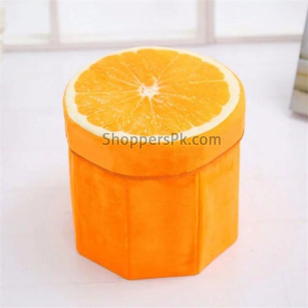 Folding Fabric Fruit Design Storage Box Foot Stool Seat Pack Of 2 Pcs