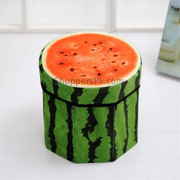 Folding Fabric Fruit Design Storage Box Foot Stool Seat Pack Of 2 Pcs