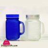 Glass Mason Jar Mugs Fruit Juice Cups with Lid and Straw For Milk, Milkshakes Juices 480 ml