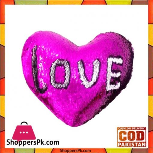 Heart Shape Sequin Mermaid Pillow With Filling