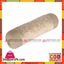 Home & Style Baige Suede Embroidered Neck Roll