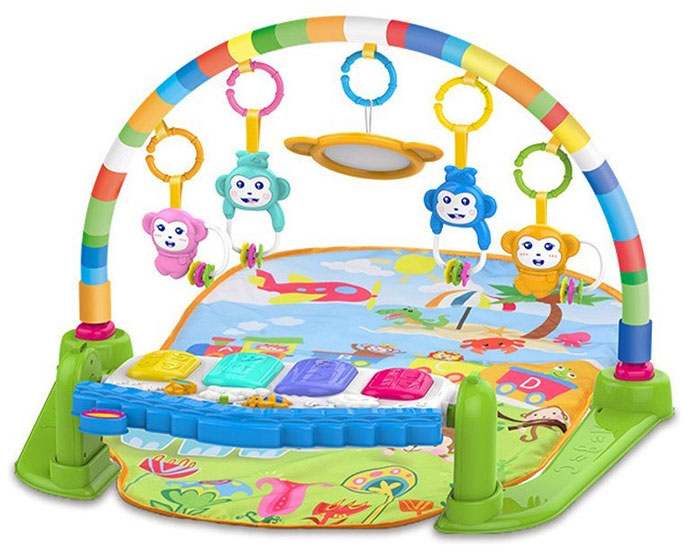 Huanger Baby Play Gym Piano Fitness Rack 3 in 1 Music Infant Activity Play Mat