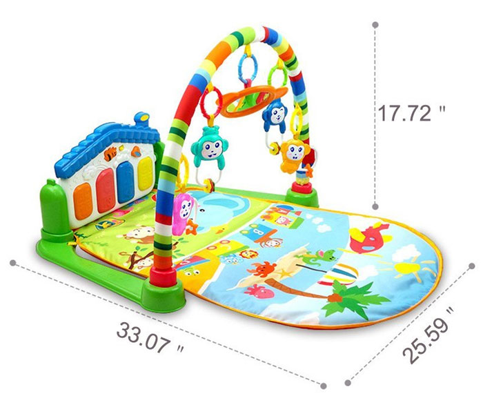 Huanger Baby Play Gym Piano Fitness Rack 3 in 1 Music Infant Activity Play Mat