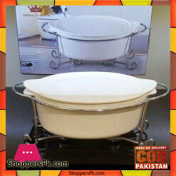 Imperial Collection Silver Plated Ceramic Platter With Burner A1