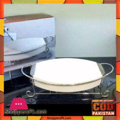 Imperial Collection Silver Plated Ceramic Platter With Burner A5