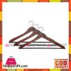 JB Saeed Home-MetalTex Dark Wood Triangle Hangers - Set of 3